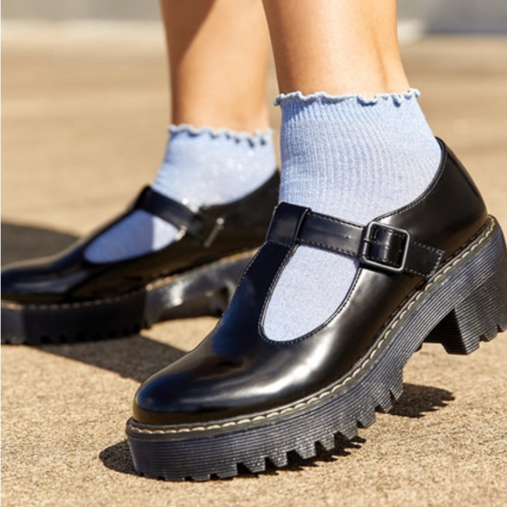 Madden Girl Black Chunky Flats with Platform Sole